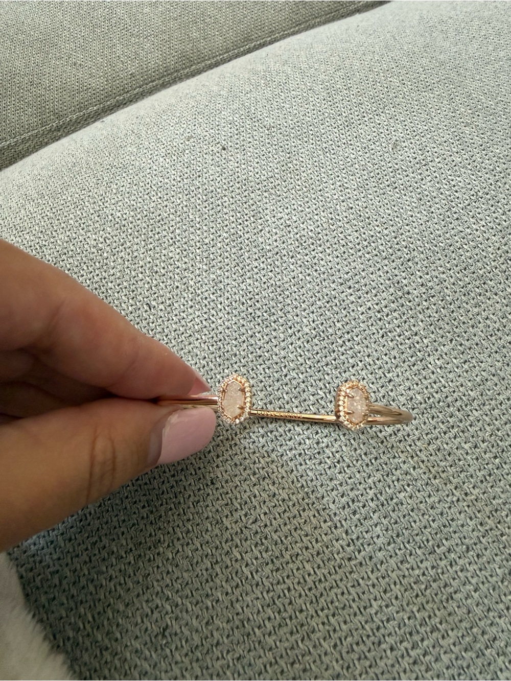 Kendra Scott Rose Gold Open Cuff with Blush Pink Stones